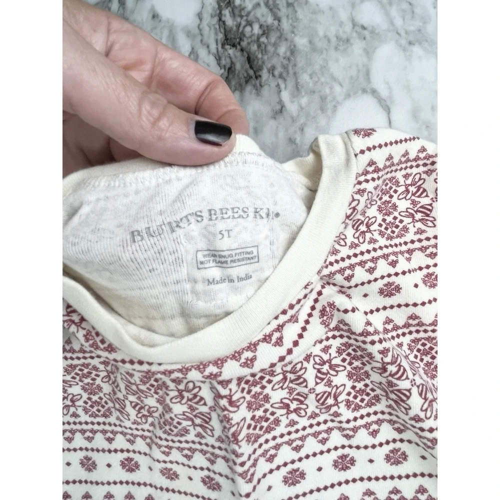 Burt's Bees Baby‎ Organic 2-pc. Family Pajamas Set Sz 5T Snug Fit Cotton